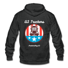 Load image into Gallery viewer, US TRUCKERS - Unisex Fleece Zip Hoodie - charcoal gray
