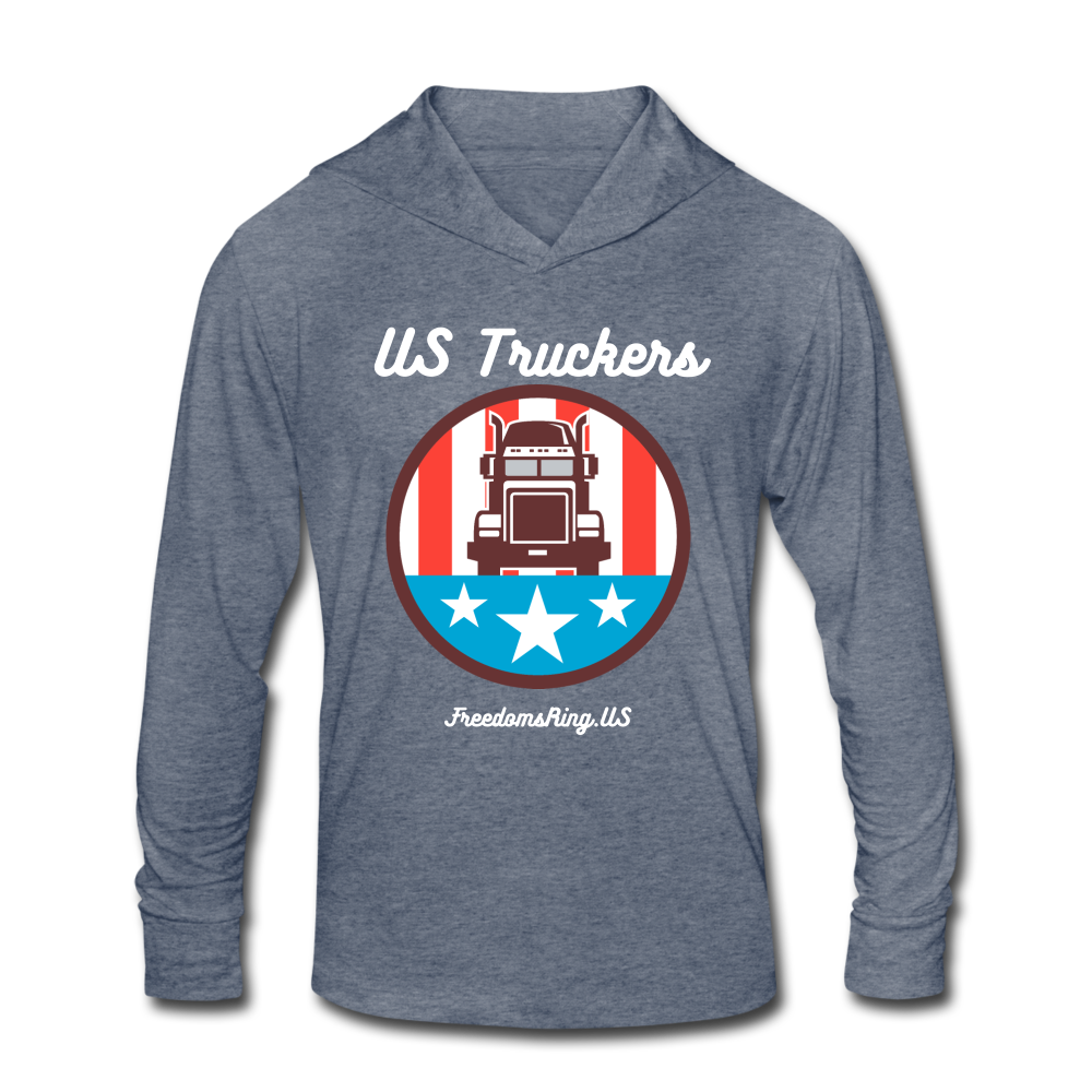 US TRUCKERS - Unisex Tri-Blend Hoodie Shirt - heather blue