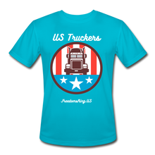 Load image into Gallery viewer, US TRUCKERS - Men’s Moisture Wicking Performance T-Shirt - turquoise
