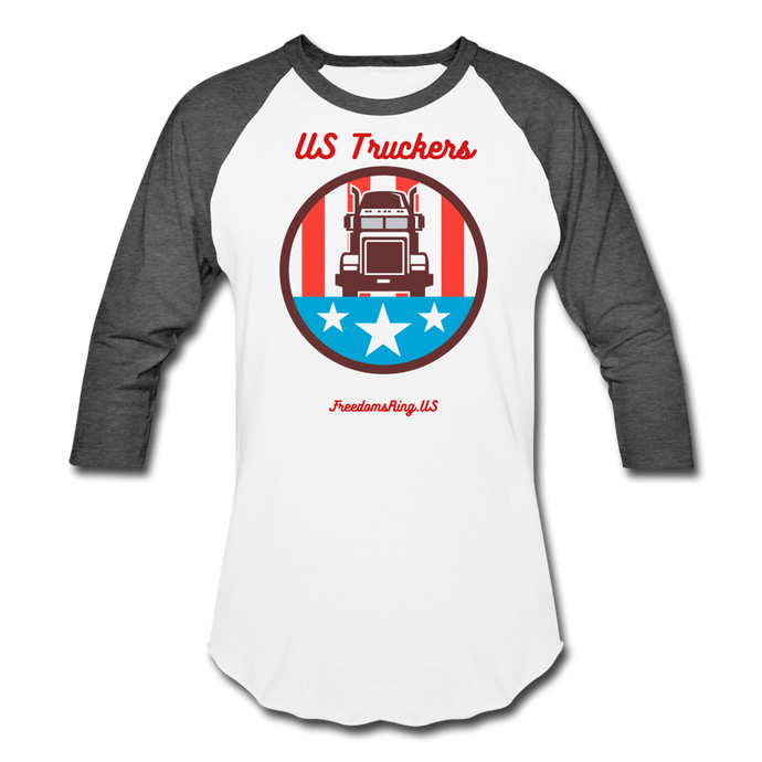 US TRUCKERS - Baseball T-Shirt - white/charcoal