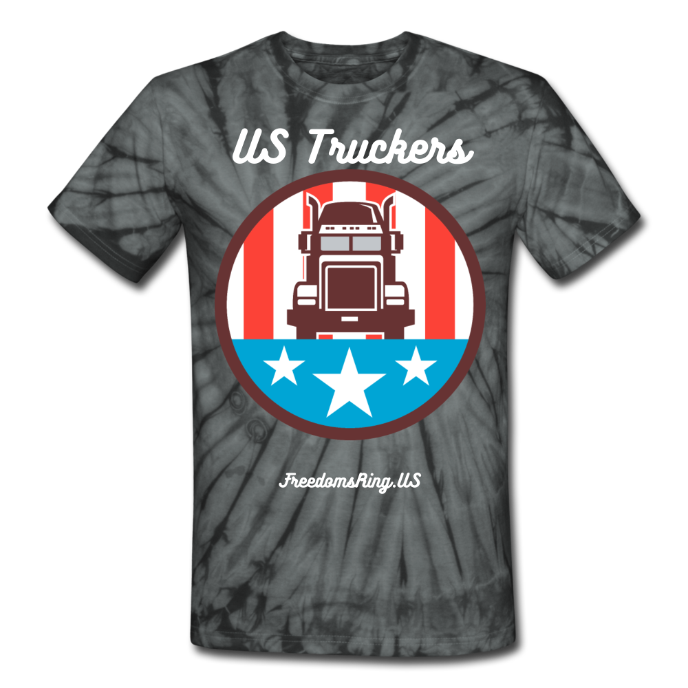 US TRUCKERS - Unisex Tie Dye T-Shirt - spider black