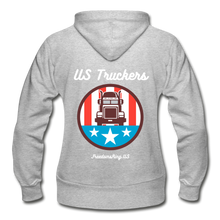 Load image into Gallery viewer, US TRUCKERS - Gildan Heavy Blend Women&#39;s Zip Hoodie - heather gray
