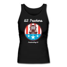 Load image into Gallery viewer, US TRUCKERS - Women&#39;s Longer Length Fitted Tank - black
