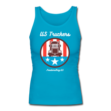 Load image into Gallery viewer, US TRUCKERS - Women&#39;s Longer Length Fitted Tank - turquoise
