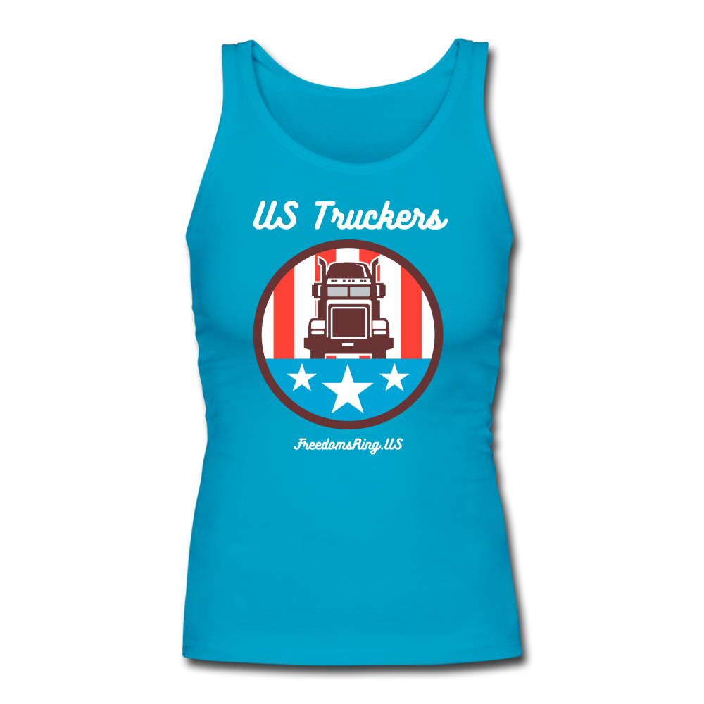 US TRUCKERS - Women's Longer Length Fitted Tank - turquoise