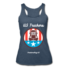 Load image into Gallery viewer, US TRUCKERS - Women’s Tri-Blend Racerback Tank - heather navy
