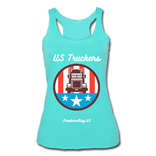 Load image into Gallery viewer, US TRUCKERS - Women’s Tri-Blend Racerback Tank - turquoise
