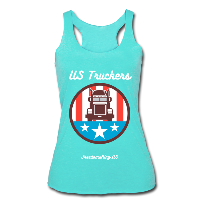 US TRUCKERS - Women’s Tri-Blend Racerback Tank - turquoise