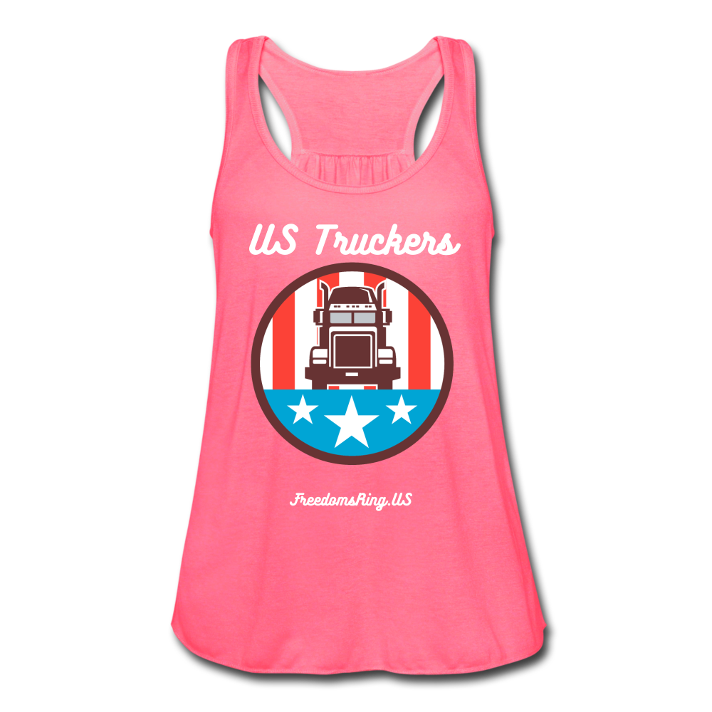 US TRUCKERS - Women's Flowy Tank Top by Bella - neon pink