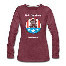 Load image into Gallery viewer, US TRUCKERS - Women&#39;s Premium Long Sleeve T-Shirt - heather burgundy
