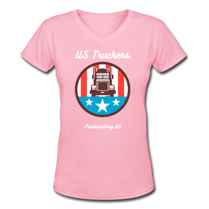 US TRUCKERS - Women's V-Neck T-Shirt - pink