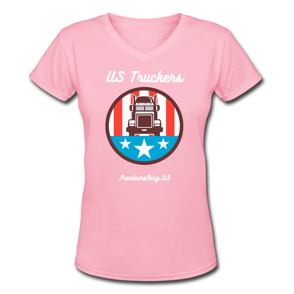 US TRUCKERS - Women's V-Neck T-Shirt - pink