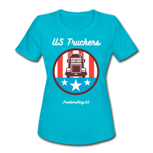 Load image into Gallery viewer, US TRUCKERS - Women&#39;s Moisture Wicking Performance T-Shirt - turquoise
