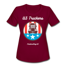 Load image into Gallery viewer, US TRUCKERS - Women&#39;s Moisture Wicking Performance T-Shirt - burgundy
