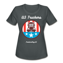 Load image into Gallery viewer, US TRUCKERS - Women&#39;s Moisture Wicking Performance T-Shirt - charcoal
