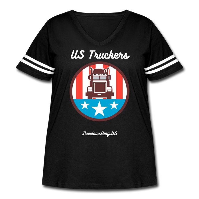 US TRUCKERS - Women's Curvy Vintage Sport T-Shirt - black/white