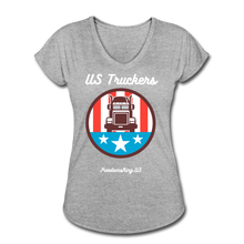 Load image into Gallery viewer, US TRUCKERS - Women&#39;s Tri-Blend V-Neck T-Shirt - heather gray
