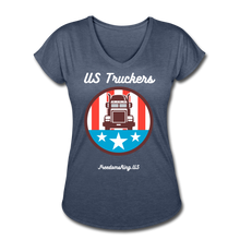 Load image into Gallery viewer, US TRUCKERS - Women&#39;s Tri-Blend V-Neck T-Shirt - navy heather
