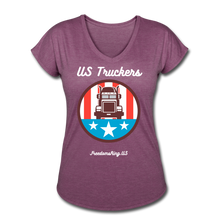 Load image into Gallery viewer, US TRUCKERS - Women&#39;s Tri-Blend V-Neck T-Shirt - heather plum
