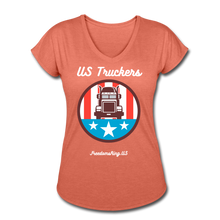 Load image into Gallery viewer, US TRUCKERS - Women&#39;s Tri-Blend V-Neck T-Shirt - heather bronze
