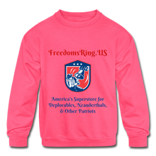 Load image into Gallery viewer, SUPERSTORE FOR DEPLORABLES - Kids&#39; Crewneck Sweatshirt - neon pink
