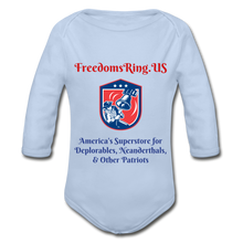 Load image into Gallery viewer, SUPERSTORE FOR DEPLORABLES - Organic Long Sleeve Baby Bodysuit - sky
