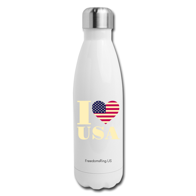 I LOVE USA - STAINLESS STEEL INSULATED WATER BOTTLE - white