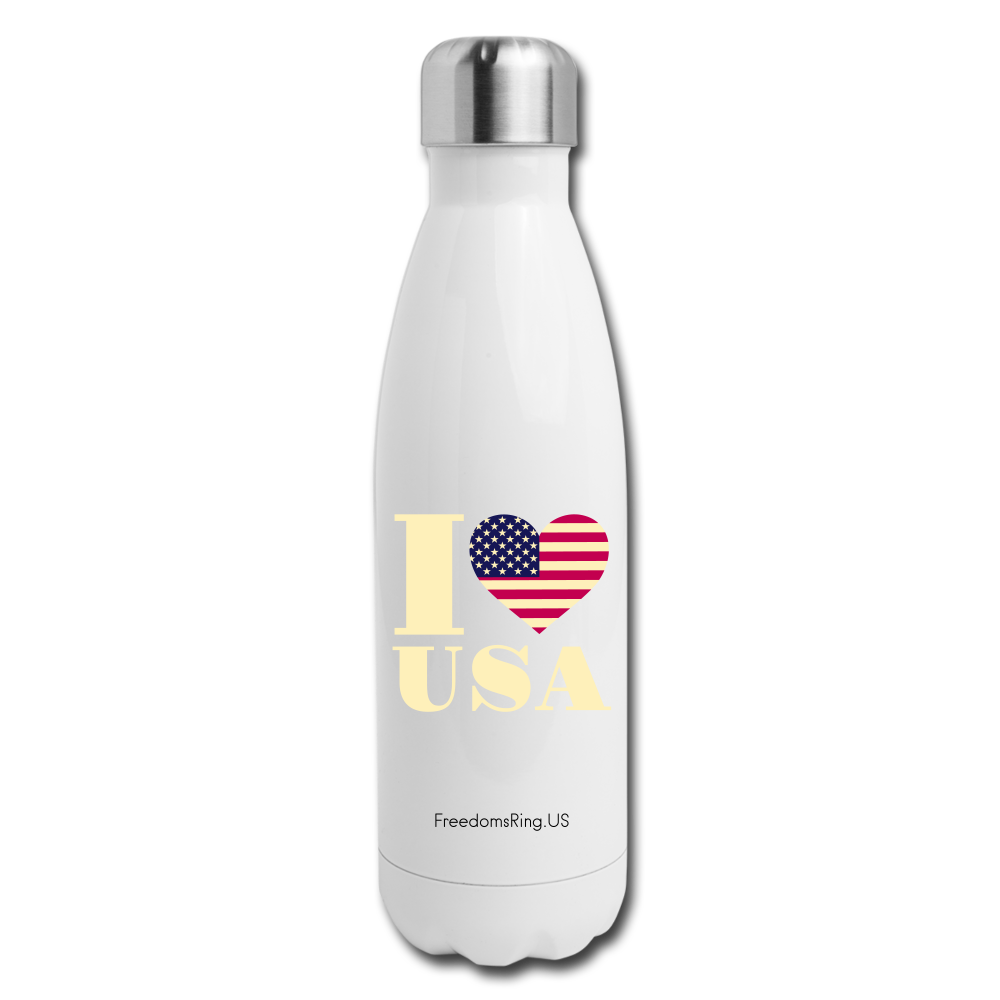 I LOVE USA - STAINLESS STEEL INSULATED WATER BOTTLE - white